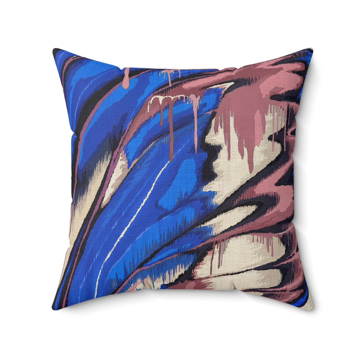 Faux Suede Pillow - Morpho Drip